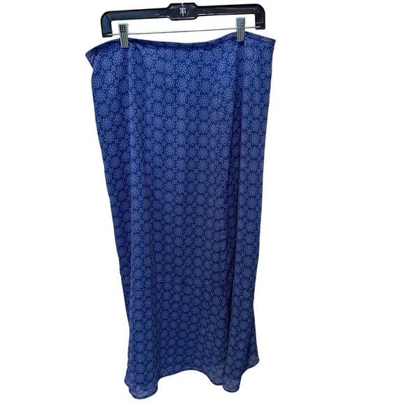 Liz Claiborne Women's Blue Purple Textured Retro Sport Long Maxi Skirt Size 14 - Picture 1 of 6